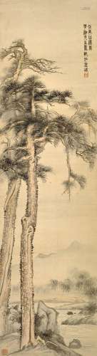 Jin Cheng<br />
金城　嵩寿图  | Jin Cheng, Pine Trees of Long...