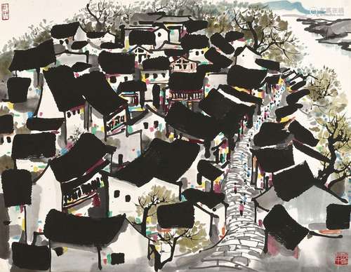 Wu Guanzhong<br />
吴冠中　四川达县 | Wu Guanzhong, Scenery o...