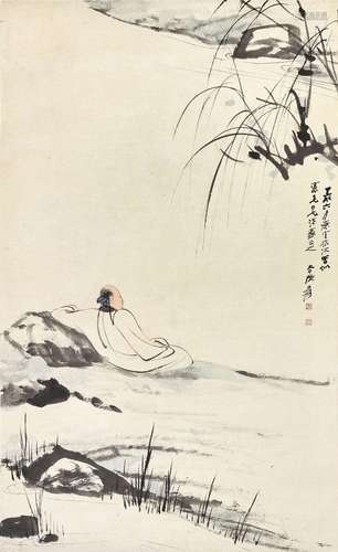 Zhang Daqian (Chang Dai-chien, 1899-1983)<br />
张大千　柳溪高...