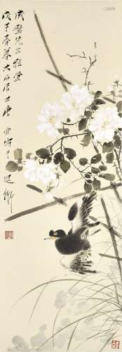 Tang Yun<br />
唐云　蔷薇八哥 | Tang Yun, Myna and Roses