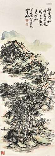 Huang Binhong<br />
黄宾虹　湖舍清秋 | Huang Binhong, Landsca...