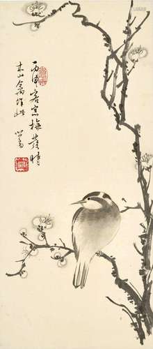 Pu Ru<br />
溥儒　梅花山禽 | Pu Ru, Bird by Plum Blossoms