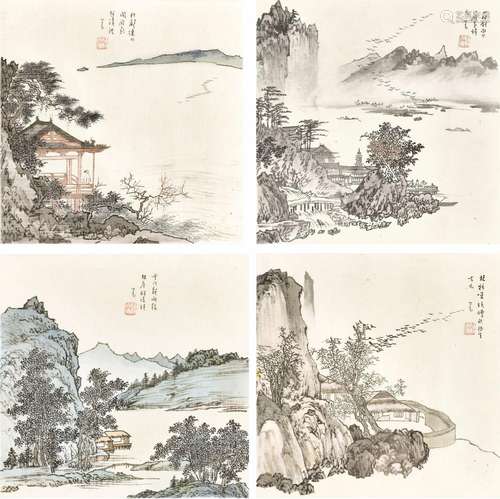 Pu Ru<br />
溥儒　山水四帧 | Pu Ru, Serene Landscapes