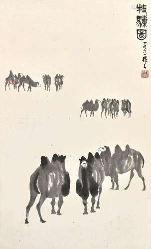 Wu Zuoren<br />
吴作人　牧骆图 | Wu Zuoren, Camels