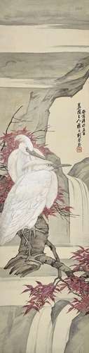 Liu Kuiling<br />
刘奎龄　红叶双鹭 | Liu Kuiling, Egrets by t...