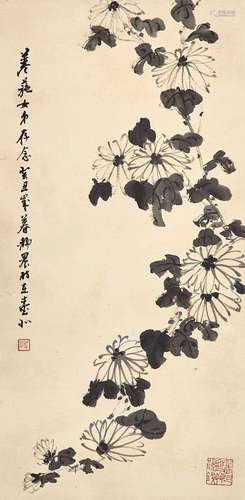 Tai Jingnong<br />
台静农　墨菊 | Tai Jingnong , Chrysanthemu...