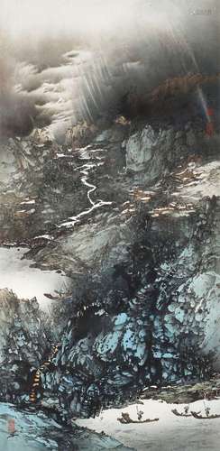 Gu Mei (Koo Mei, b.1929)<br />
顾媚　风雨归舟 | Gu Mei (Koo M...