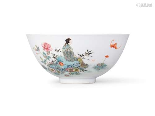 A fine and extremely rare famille-rose 'Magu' bowl, Mark and...