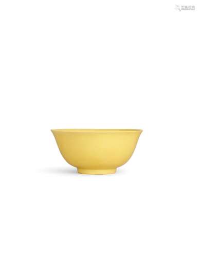 A rare yellow-glazed bowl, Mark and period of Zhengde |  明正...