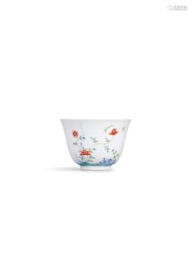 A fine wucai 'rose' month cup, Mark and period of Kangxi |  ...