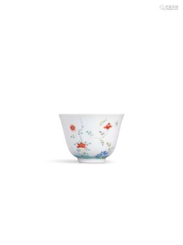 A fine wucai 'rose' month cup, Mark and period of Kangxi |  ...
