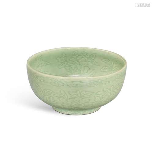 A Longquan celadon 'fruit and flower' bowl, Ming dynasty, Ho...
