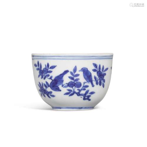 A rare blue and white 'lança' cup, Mark and period of Wanli ...