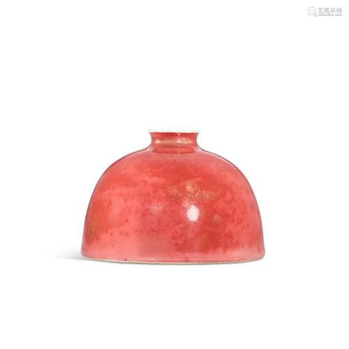 A peachbloom-glazed beehive waterpot, Mark and period of Kan...