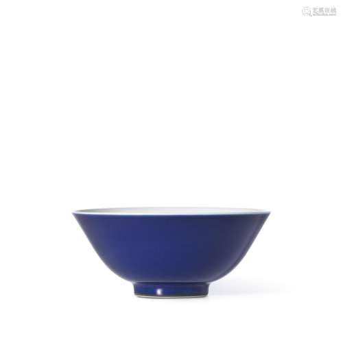 A fine blue-glazed bowl, Mark and period of Yongzheng |  清雍...