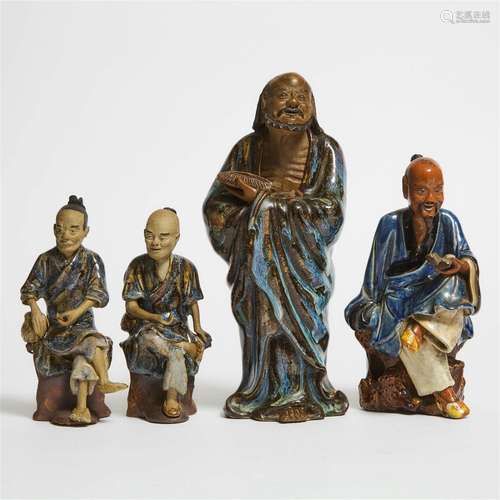 A Group of Four Shiwan Figures, 19th/20th Century, 清及更晚 ...