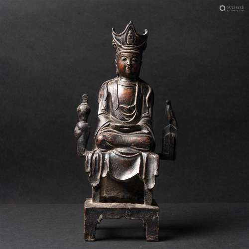 A Lacquered Bronze Seated Figure of a Bodhisattva, Qianlong