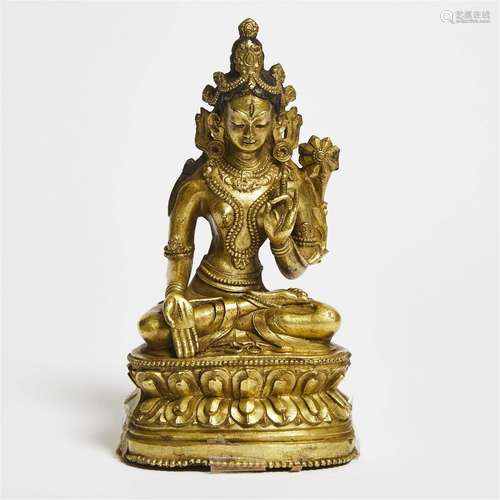 A Gilt Bronze Figure of Tara, Tibet, 19th Century, 十九世纪 ...