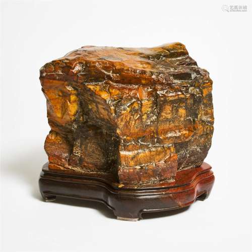 A Red River Scholar's Rock, Qing Dynasty, 清 红河赏石, inclu...