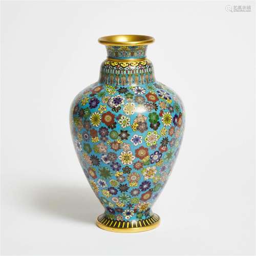 A Cloisonné 'Millefleur' Vase, 19th Century, 清 十九世纪 铜
