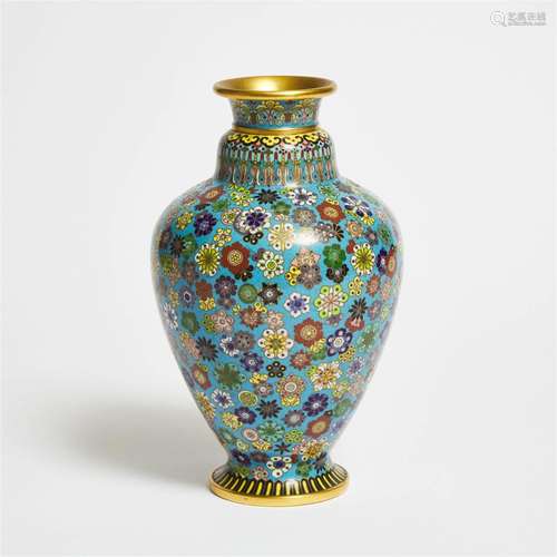 A Cloisonné 'Millefleur' Vase, 19th Century, 清 十九世纪 铜