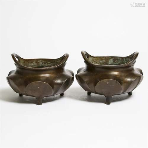 Two Bronze Censers, Mid 20th Century, 二十世纪中期 铜