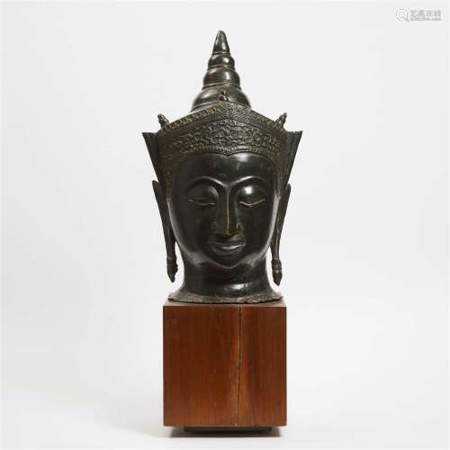 A Massive Ayutthaya Bronze Head of Buddha Shakyamuni, Thail
