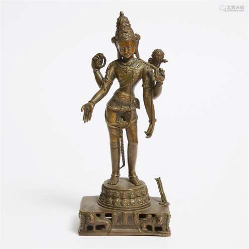 An Indian Kurkihar Bronze Figure of Avalokiteshvara, 11th C