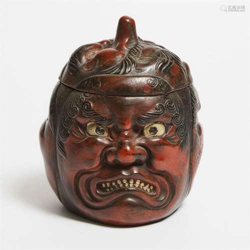 A Japanese Lacquer-Imitation Stoneware Tobacco Humidor, 19t