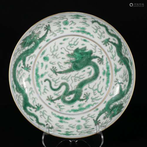 Green cloud dragon plate