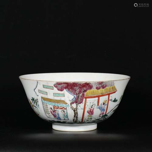 pastel character story pattern bowl