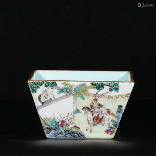 Pastel character story pattern square cup