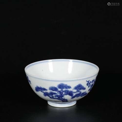 blue and white bowl