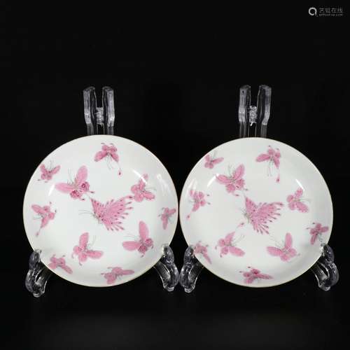 Pair of Pastel Butterfly Butterfly Plates