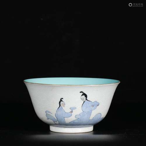 Pastel Rolled Road Character Story Pattern Bowl