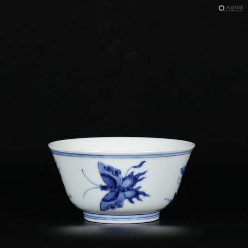 Blue and white character story pattern incense burner