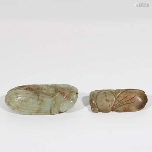 two jade cicadas