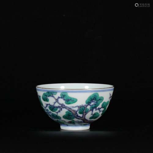 Small Bowl with Colored Pine, Bamboo, Plum and Winter Three ...