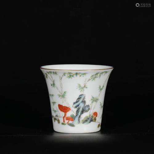 Pastel Bamboo Pattern Butterfly Cup