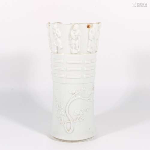 Half of Dehua White Porcelain Molded Eight Immortals Goblet