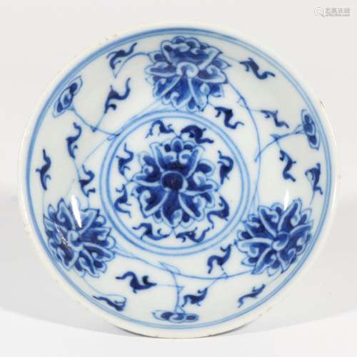 blue and white flower plate