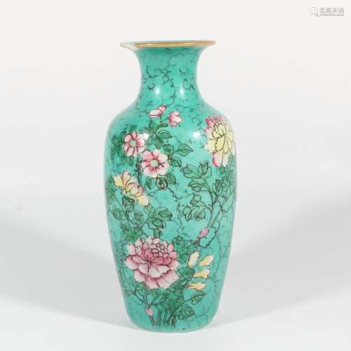 Turquoise Pastel Peony Flower Vase