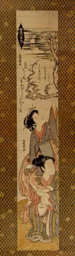 Isoda Koryusai (1735-1790)
Hashira-e, de la série Fûryû
