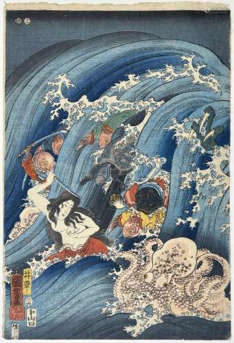 Utagawa Kuniyoshi (1797-1861)
Triptyque oban tate-e, As