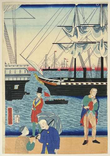 Utagawa Yoshitora (act. 1836-1887)
Triptyque oban tate-