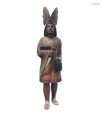 A VERY FINE CIGAR STORE INDIAN, ATTRIBUTED TO SAMUEL ROBB (A...