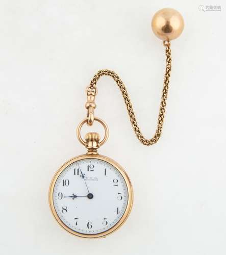 A.W. CO. WALTHAM 14K GOLD POCKET WATCH