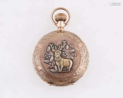 ELGIN GILT EMBOSSED POCKET WATCH