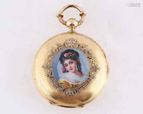 GILT AND ENAMEL POCKET WATCH