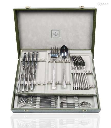 VINTAGE CHRISTOFLE 29-PIECE SILVER-PLATED SERVICE FLATWARE S...